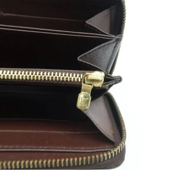 100% Authentic Louis Vuitton Zippy Brown Damier Ebene leather Wallet - Picture 9 of 12